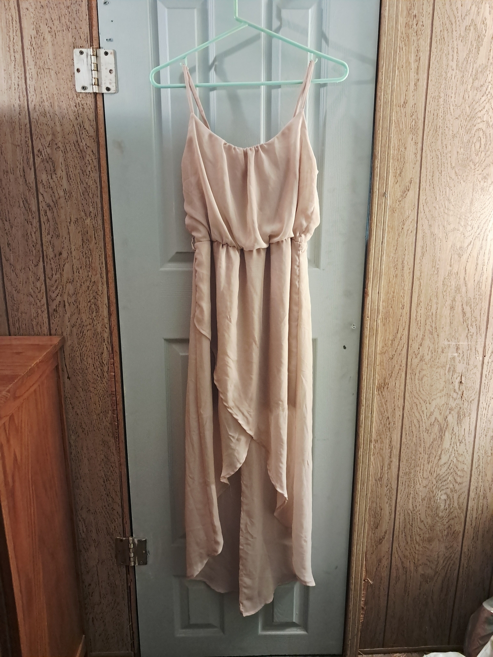 Poetry Blush High-Low Chiffon Maxi Dress